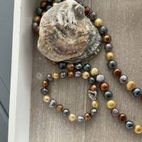 Wunderschöne handgefertigte Perlenkette mit Echt Silber Herz Verschluss,Multicolor Perlencollier,Perlenschmuck Bild 8