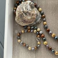 Wunderschöne handgefertigte Perlenkette mit Echt Silber Herz Verschluss,Multicolor Perlencollier,Perlenschmuck Bild 9