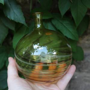 filigrane Kugelvase Vase Bernstein Glas mundgeblasen Lauscha 70er Jahre Vintage DDR GDR Bild 5