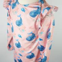 Gr. 122 Bade - Shirt Lycra Swim-Wear Wale & Fische Rosa Apricot Bild 4