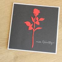 Geburtstagskarte, Glückwunschkarte "Rose" aus der Manufaktur Karla Bild 5