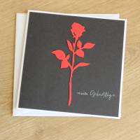 Geburtstagskarte, Glückwunschkarte "Rose" aus der Manufaktur Karla Bild 8