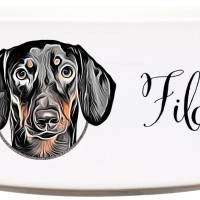 Keramik Futternapf KURZHAARDACKEL ︎ personalisiert ︎ Hundenapf mit Name Bild 1