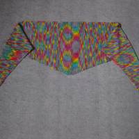 Dreieckstuch, Schaltuch aus handgefärbter Wolle mit auffälligen Farbeffekten, gestrickt, Schal, Stola Bild 4