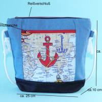 Damen Umhängetasche // Foldover Tasche //crossbody bag Damen //blaue Handtasche // Jeanstasche //maritime Tasche Bild 8