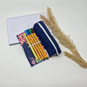 personalisiertes Federmäppchen blau für Schule, Stiftemäppchen für Studium, Stifteetui für Mädchen, Geschenk Studentin S Bild 2