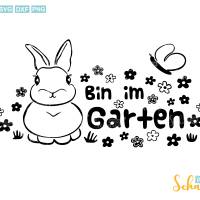 Plotterdatei Garten Sind im Garten Hase mit Schmetterlinge Plotterdatei SVG Bundle 3er Set Bild 2