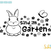 Plotterdatei Garten Sind im Garten Hase mit Schmetterlinge Plotterdatei SVG Bundle 3er Set Bild 3