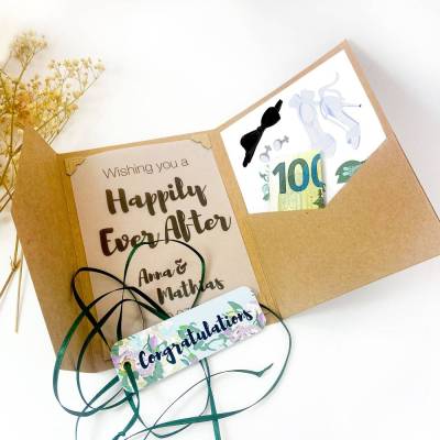 Geldgeschenk Hochzeit | Geschenkkarte für Hochzeit HAPPY | Hochzeitsgeschenk | Geschenk Schachtel mit Hochzeitskarte