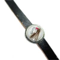 Armband personalisiert mit Namen und Haaren, Lederarmband, Andenken Hund Bild 4