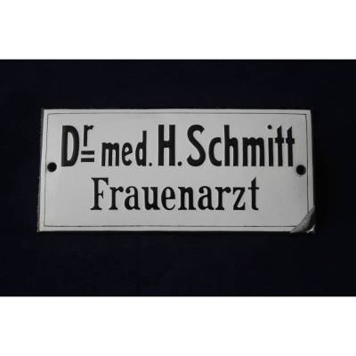 kleines Emaille Schild Frauenarzt Vintage Medizin