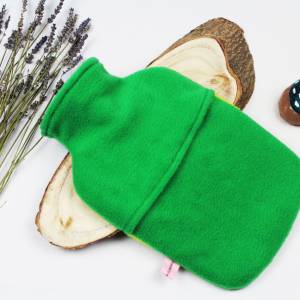 Wärmflaschenbezug grün smaragdgrün moos apfelgrün dunkelgrün aus kuscheligem Fleece 2L Bild 6