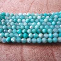 Facettierte Amazonit Perlen 3,5 mm AA Qualität ein Strang Bild 4