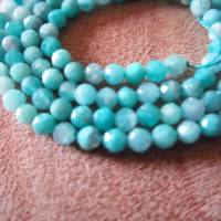 Facettierte Amazonit Perlen 3,5 mm AA Qualität ein Strang Bild 6