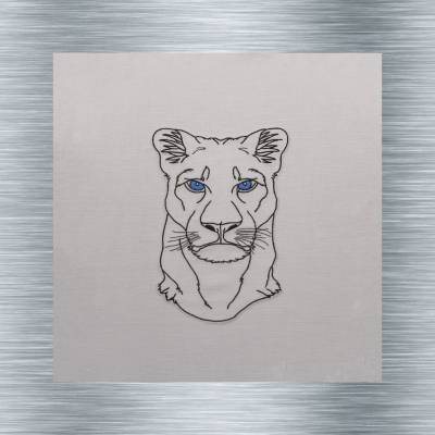 Stickdatei Löwin - 13 x 18 Rahmen - Afrika Tiere, Wüstentiere, Steppentier Stickmotiv, digitale Stickdatei, Nadelmalerei