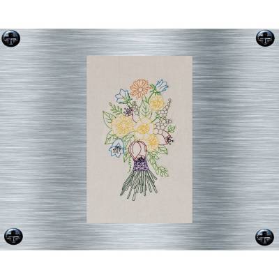 Stickdatei Blumenstrauss uni + bunt - 13 x 18 Rahmen - Botanische Stickmotive, Blumenstickerei, digitale Stickerei