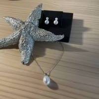 Wunderschöne Echt Silber Halskette mit Süßwasser Perle,Halskette mit Perlen,Perlenschmuck,Brautschmuck,Perlenhalskette, Bild 1