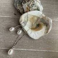 Wunderschöne Echt Silber Halskette mit Süßwasser Perle,Halskette mit Perlen,Perlenschmuck,Brautschmuck,Perlenhalskette, Bild 5