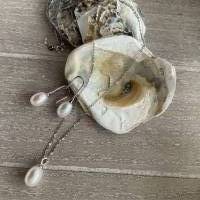 Wunderschöne Echt Silber Halskette mit Süßwasser Perle,Halskette mit Perlen,Perlenschmuck,Brautschmuck,Perlenhalskette, Bild 6