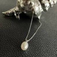 Wunderschöne Echt Silber Halskette mit Süßwasser Perle,Halskette mit Perlen,Perlenschmuck,Brautschmuck,Perlenhalskette, Bild 8