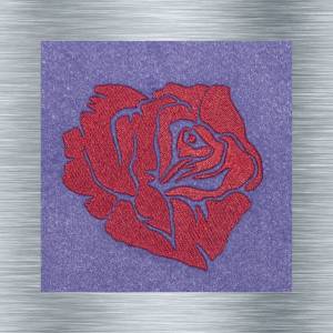 Stickdatei Rose einfach II  - 10 x 10 Rahmen  - Botanische Stickmotive, Blumenstickerei, digitale Stickdatei Bild 1