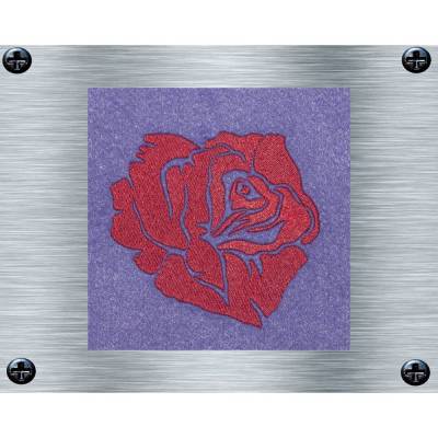 Stickdatei Rose einfach II  - 10 x 10 Rahmen  - Botanische Stickmotive, Blumenstickerei, digitale Stickdatei