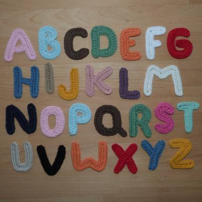 Häkelanleitung Buchstaben-Applikationen, A-Z, Alphabet, pdf-Datei