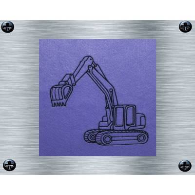 Stickdatei Bagger - 13 x 18 Rahmen - Baufahrzeuge, KFZ Stickerei, fahrbereite Stickmotive, digitale Stickdatei