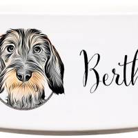 Keramik Futternapf RAUHAARDACKEL ︎ personalisiert ︎ Hundenapf mit Name Bild 1