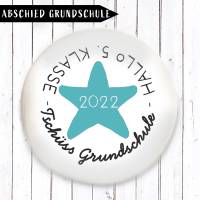 RESTBESTAND 2022 Tschüss Grundschule - 2022 - Hallo 5. Klasse Button Farbe nach Wahl Bild 1