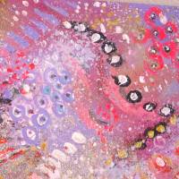 ORIENTAL FRAGRANCE - abstraktes Acrylbild flieder-rosa auf Leinwand 30cmx24cm Bild 7