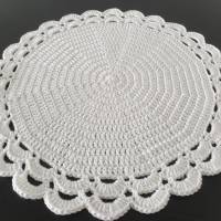 Tischset, Deckchen, rund, in weiß, 100% Baumwolle Bild 3