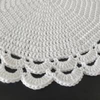 Tischset, Deckchen, rund, in weiß, 100% Baumwolle Bild 4