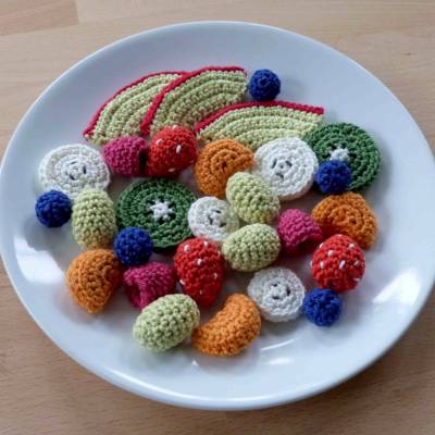 Häkelanleitung Obstsalat, Obstteller für die Kinderküche, pdf-Datei