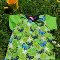 Babykleidung - Baby T-Shirt in Gr. 74/80 - grün mit Schmetterlingen - handmade Bild 2