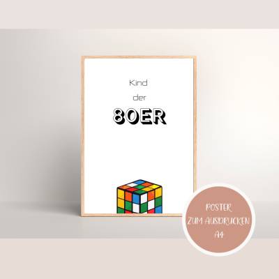 Poster zum Ausdrucken - Poster, Wandbild Download - Kind der 80er