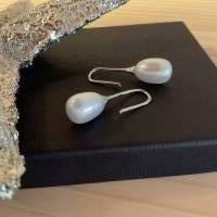 Moderne Echt Silber Ohrhänger mit Perlen,Perlen Ohrhänger,Ohrschmuck mit Perlen,Brautschmuck, Bild 1