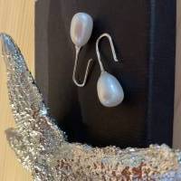 Moderne Echt Silber Ohrhänger mit Perlen,Perlen Ohrhänger,Ohrschmuck mit Perlen,Brautschmuck, Bild 10