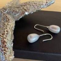 Moderne Echt Silber Ohrhänger mit Perlen,Perlen Ohrhänger,Ohrschmuck mit Perlen,Brautschmuck, Bild 2