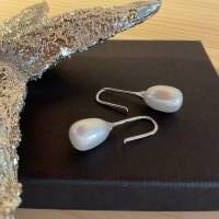 Moderne Echt Silber Ohrhänger mit Perlen,Perlen Ohrhänger,Ohrschmuck mit Perlen,Brautschmuck, Bild 3
