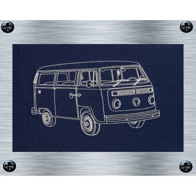 Stickdatei Redwork Bus - 13 x 18 Rahmen - Auto Stickmotive, Automotive, KFZ Stickdatei, digitale Stickdatei