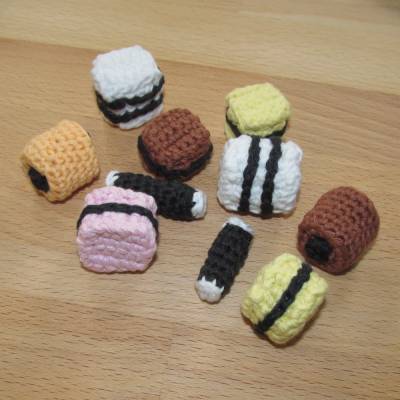 Häkelanleitung Lakritzkonfekt für Kinderküche und Kaufladen, pdf-Datei