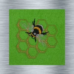 Stickdatei Biene 1 - 10 x 10 Rahmen - Insekten Stickerei, Tiere, tierische Stickmotive, Stickkunst, digitale Stickdatei Bild 1