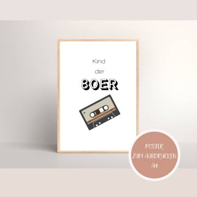 Poster zum Ausdrucken - Poster, Wandbild Download - Kind der 80er