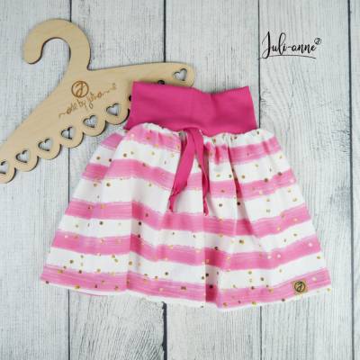 Mädchen Rock Fake Glitzer Streifen Pink