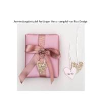 Geschenkanhänger Papierherzen glitter rosegold Bild 3
