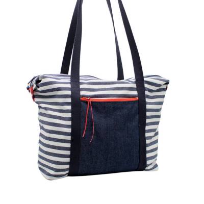 maritimer Shopper aus Jeans