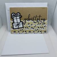 Karte, Geburtstagskarte, neutral, in braun/schwarz Bild 1