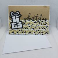 Karte, Geburtstagskarte, neutral, in braun/schwarz Bild 3