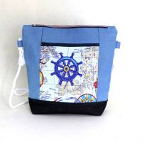 Damen Umhängetasche // Foldover Tasche //crossbody bag Damen //blaue Handtasche // Jeanstasche //maritime Tasche // Bild 1